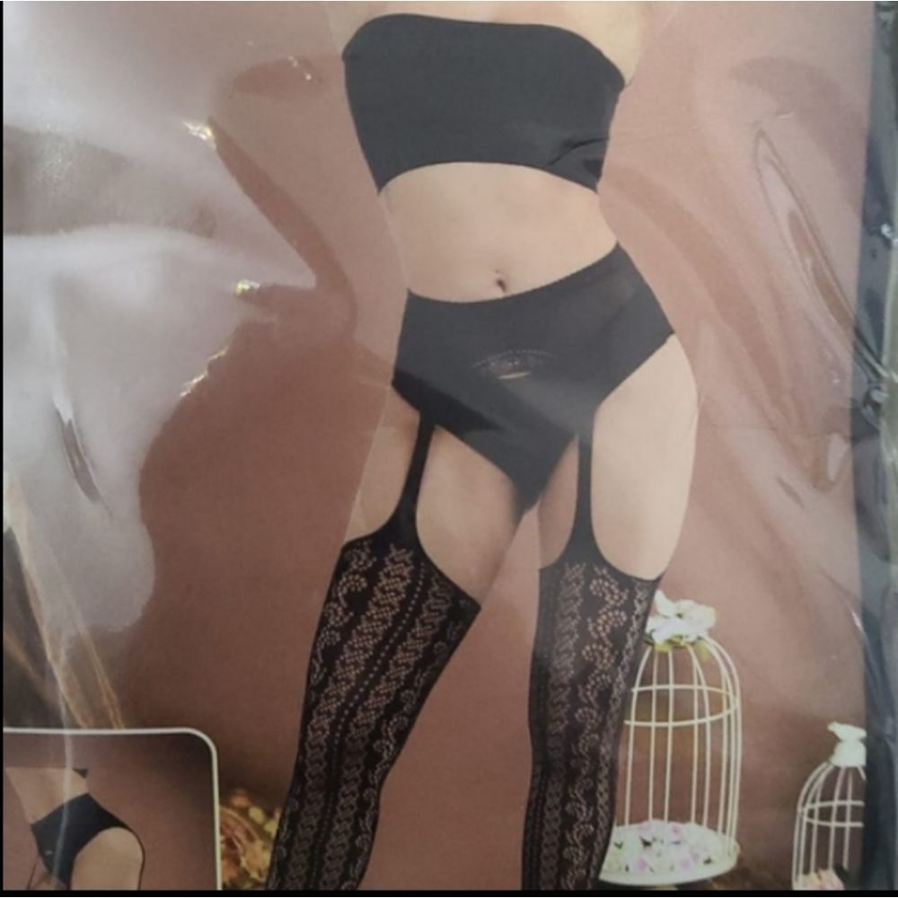 Womens Fishnet Tights Suspender Pantyhose Thigh-Hi